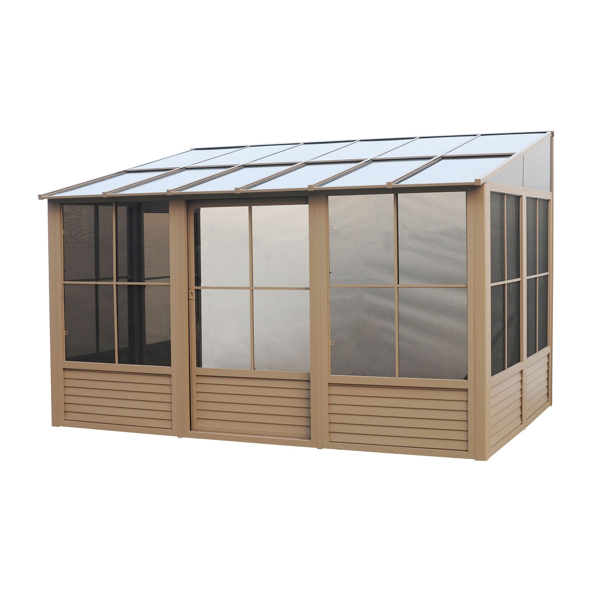 Gazebo Penguin Wall Mounted Florence Solarium with Polycarbonate Roof Add a Room 8'x12' - W1207 - Serenity Provision