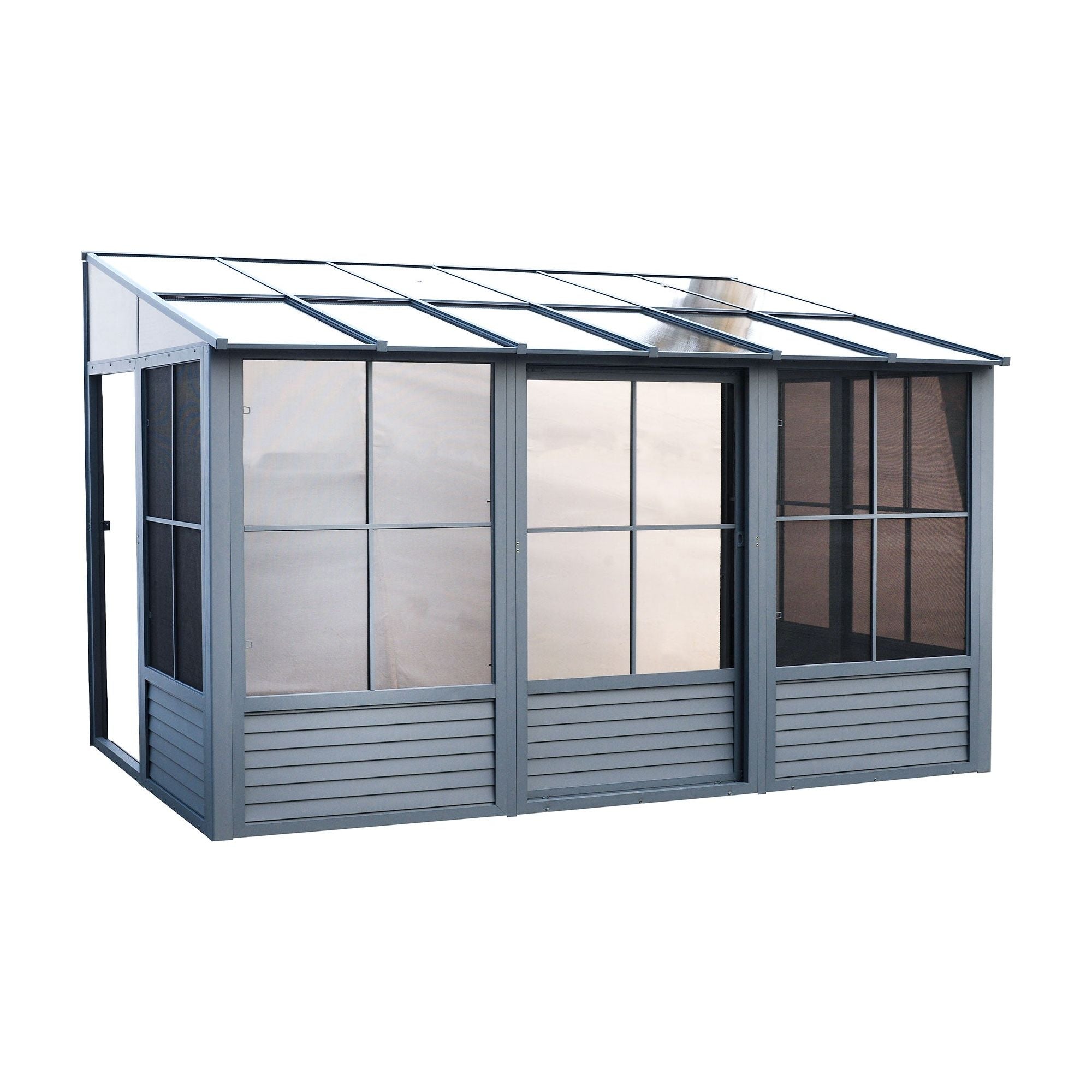 Gazebo Penguin Wall Mounted Florence Solarium with Polycarbonate Roof Add a Room 10'x16' - W1610 - Serenity Provision