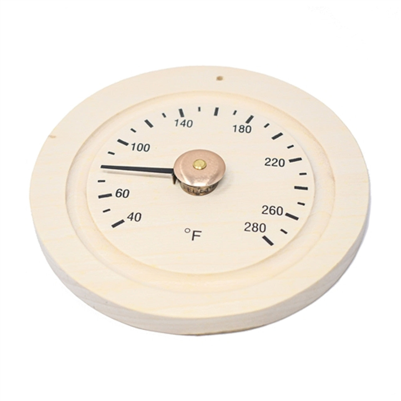 Aleko Round Pine Wood Sauna Thermometer Gage in Fahrenheit WJ02-AP - Serenity Provision