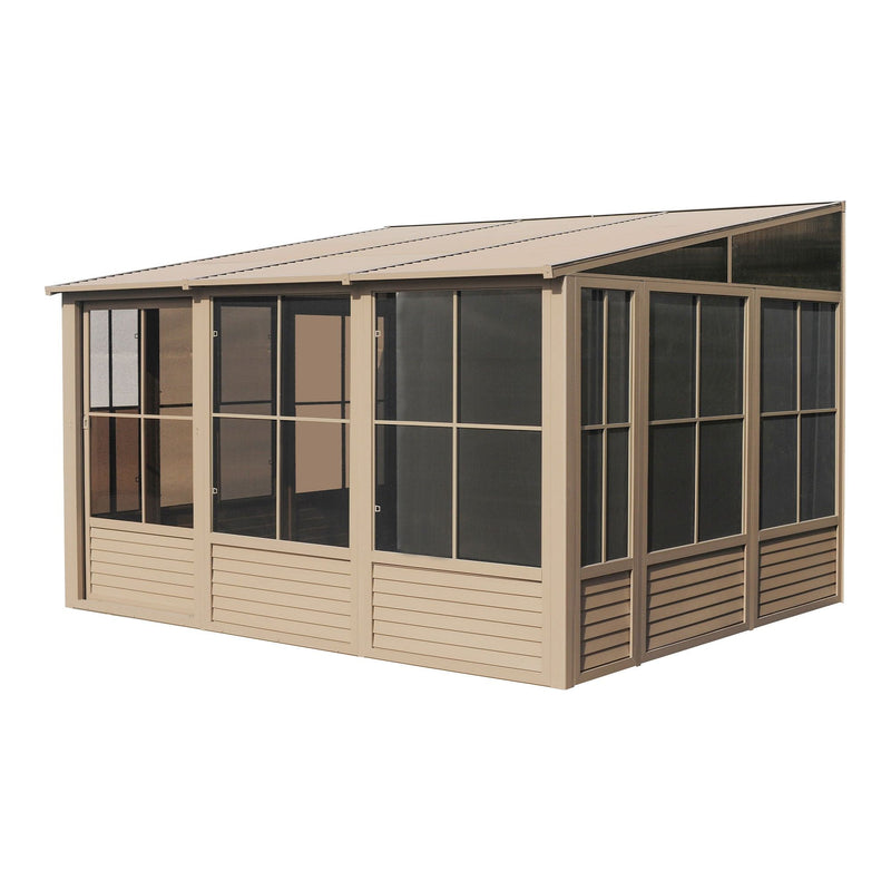 Gazebo Penguin Wall Mounted Florence Solarium with Metal Roof Add a Room 8'x16' - W1608MR - Serenity Provision