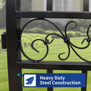 16x8 ft Steel Dual Swing Driveway Gate with Tree Pattern