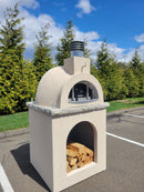 Traditional Wood Fired Brick Pizza Oven - Sierra Dune with Matching Base