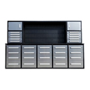 10' Storage Cabinet with Workbench (30 Drawers)
