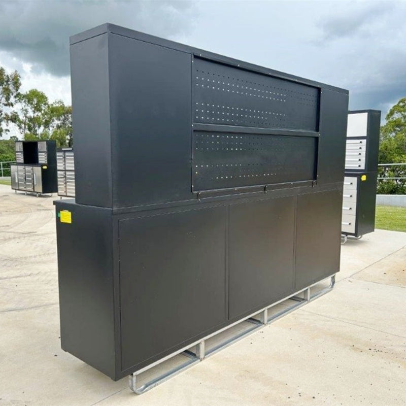 10' Storage Cabinet with Workbench (30 Drawers)