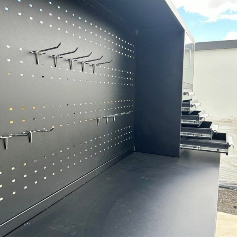10' Storage Cabinet with Workbench (30 Drawers)
