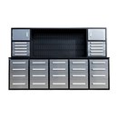 9.5 ft Storage Workbench with 30 Drawers & 2 Cabinets