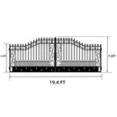 20x8 ft Steel Dual Swing Driveway Gate