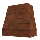 Chocolate Wood Range Hood With Tapered Shiplap Front and Block Trim - 30", 36", 42", 48", 54" and 60" Widths Available