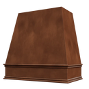Chocolate Wood Range Hood With Tapered Front and Decorative Trim - 30", 36", 42", 48", 54" and 60" Widths Available