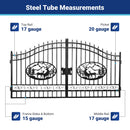 14x8 ft Steel Dual Swing Driveway Gate