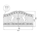 14x8 ft Steel Dual Swing Driveway Gate with Horse Pattern