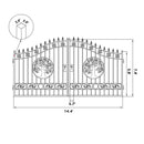 14x8 ft Steel Dual Swing Driveway Gate