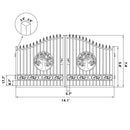 14x8 ft Steel Dual Swing Driveway Gate with Wider Goalposts