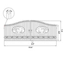 20x8 ft Steel Dual Swing Driveway Gate