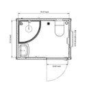 Bastone Portable Toilet with Acrylic Shower Room PM000129 - Serenity Provision