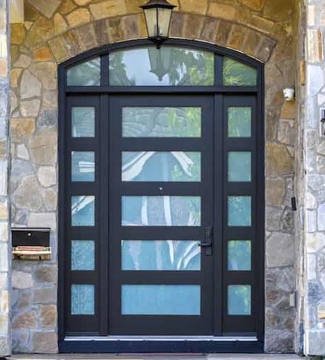 Custom Iron Door Pros Atlas Contemporary Iron Door with Sidelights