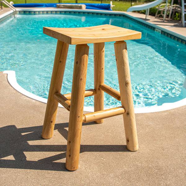 30" Saddle Seat Bar Stool - Clear Coated - Serenity Provision
