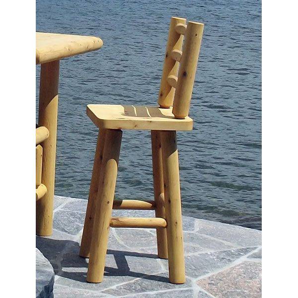 30" Stool with Back - Clear Coated - Serenity Provision