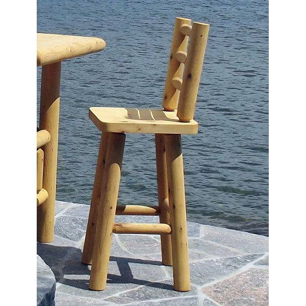 30" Stool with Back - Unfinished - Serenity Provision