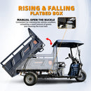 Electric Cargo Tricycle Truck with Canopy 1760lb Load Capacity, 60V 1500W Motor