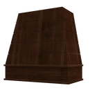 Espresso Wood Range Hood With Tapered Shiplap Front and Block Trim - 30", 36", 42", 48", 54" and 60" Widths Available