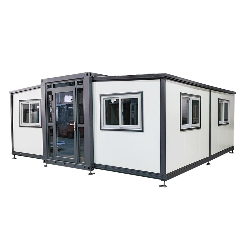 Expandable Prefab House 19ft x 20ft with Cabinet, White Roof