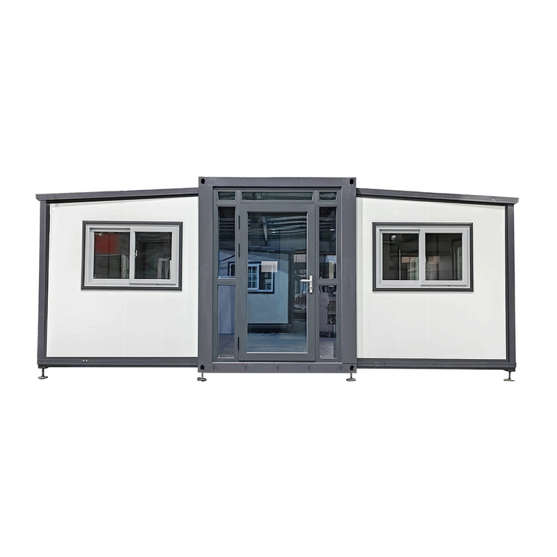 Expandable Prefab House 19ft x 20ft with Cabinet, White Roof