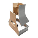 Grey Range Hood With Curved Front and Brass Strapping - 30", 36", 42", 48", 54" and 60" Widths Available