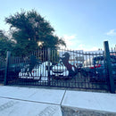 14x8 ft Steel Dual Swing Driveway Gate with Horse Pattern