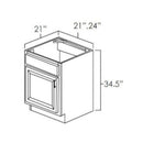 21 Inch Hickory Shaker Single Sink Bathroom Vanity