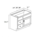 36 Inch Hickory Shaker Single Sink Bathroom Vanity with Drawers on the Left