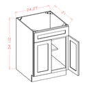 27 Inch Gray Stained Shaker Single Sink Bathroom Vanity