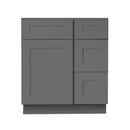 30 Inch Grey Shaker Single Sink Bathroom Vanity with Drawers on the Right