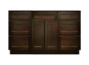 60 Inch Espresso Shaker Single Sink Bathroom Vanity with Drawers
