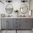 80 Inch Grey Shaker Double Sink Bathroom Vanity with Drawers