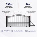 12x6 ft Steel Sliding Driveway Gate