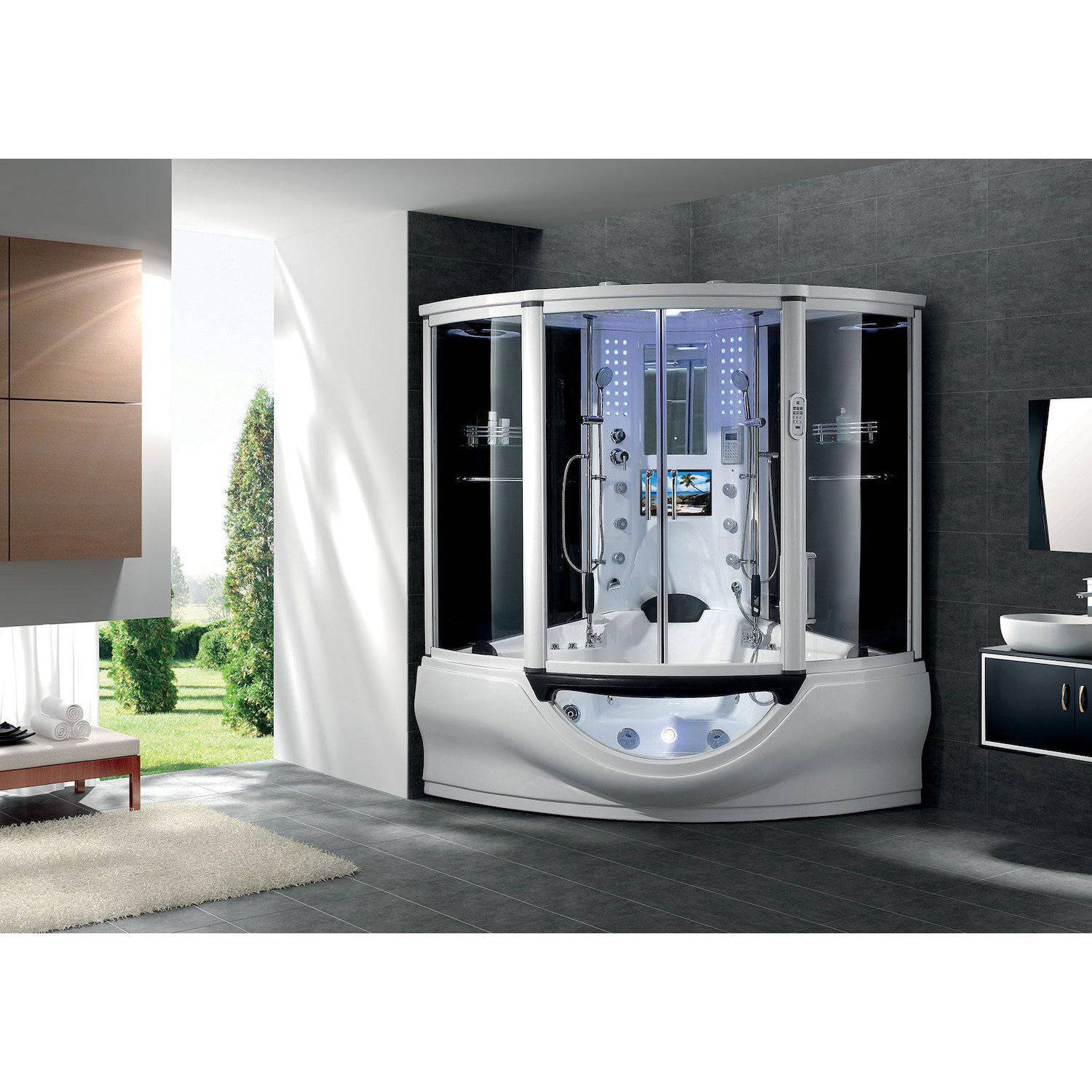 Maya Bath Platinum Superior 2-Person Steam Shower & Tub Combo w/ TV - Serenity Provision