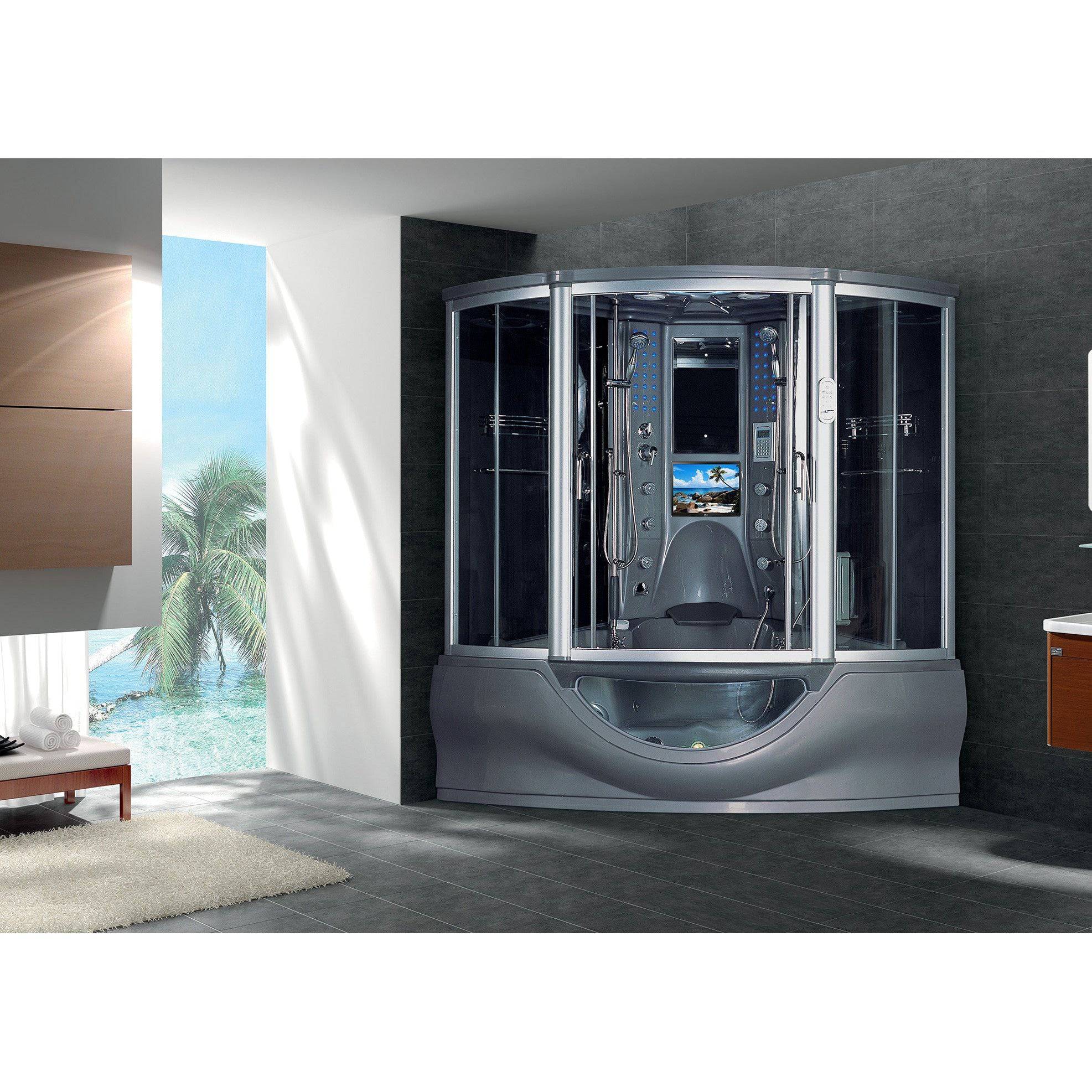 Maya Bath Platinum Superior 2-Person Steam Shower & Tub Combo w/ TV - Serenity Provision