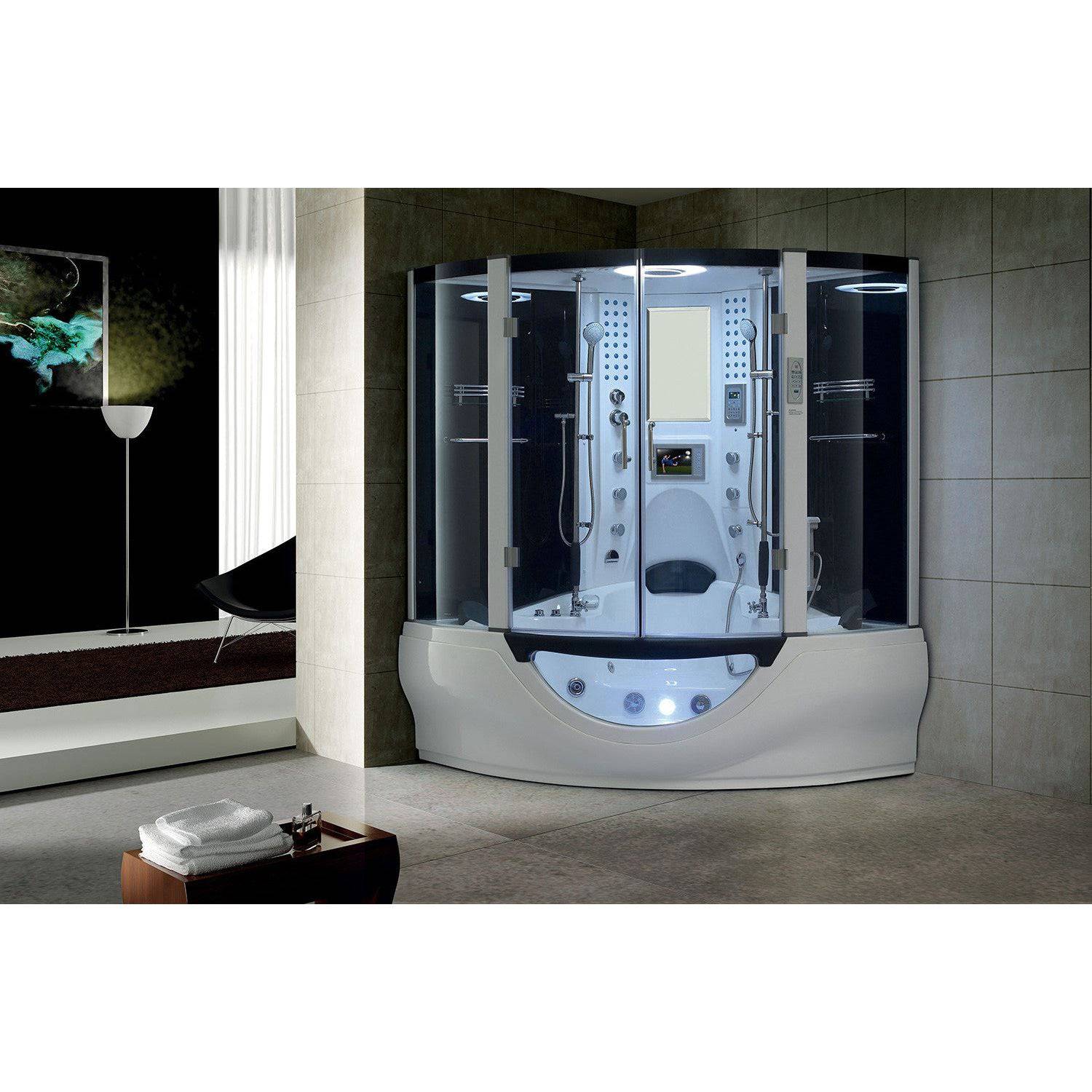Maya Bath Valencia 2-Person Steam Shower & Tub Combo w/ TV - Serenity Provision