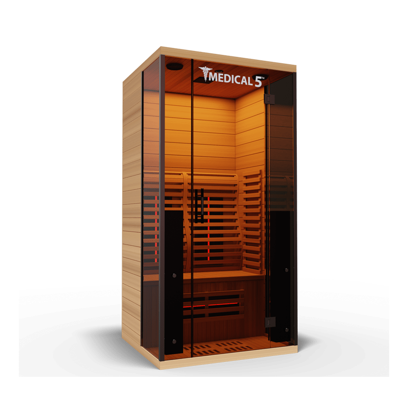 Medical Saunas 5 Ultra Full Spectrum Infrared Sauna with Red Light Therapy (1 Person) - Serenity Provision