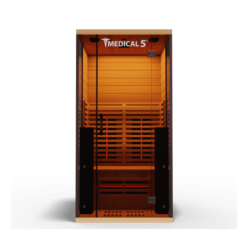 Medical Saunas 5 Ultra Full Spectrum Infrared Sauna with Red Light Therapy (1 Person) - Serenity Provision