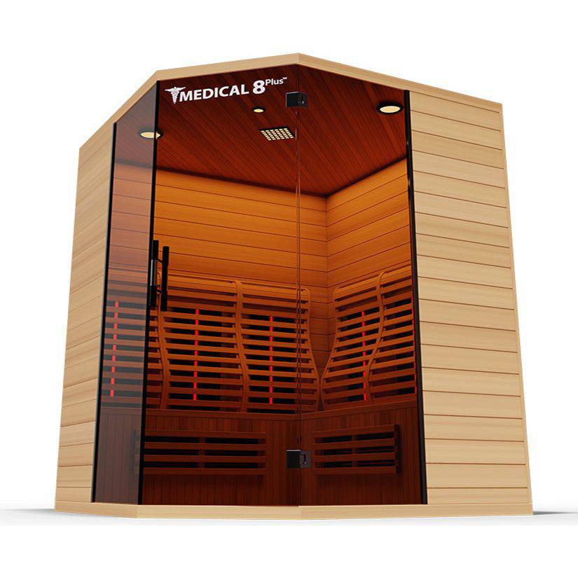 Medical Saunas 8 Plus V2 Ultra Full Spectrum Infrared Sauna with Red Light Therapy (6 Person) - Serenity Provision