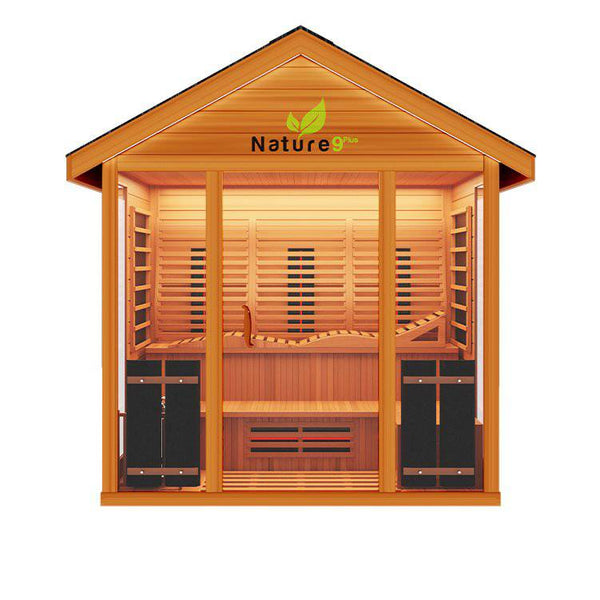Medical Saunas Nature 9 Plus Hybrid Outdoor Sauna (6 Person) - Serenity Provision