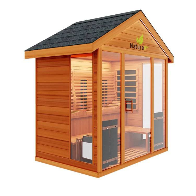 Medical Saunas Nature 9 Plus Hybrid Outdoor Sauna (6 Person) - Serenity Provision