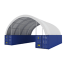 Gold Mountain 40'x40'x15' Double Truss Shipping Container Canopy Shelter, Outside