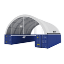 Gold Mountain 40'x40'x15' Double Truss Shipping Container Canopy Shelter, Outside
