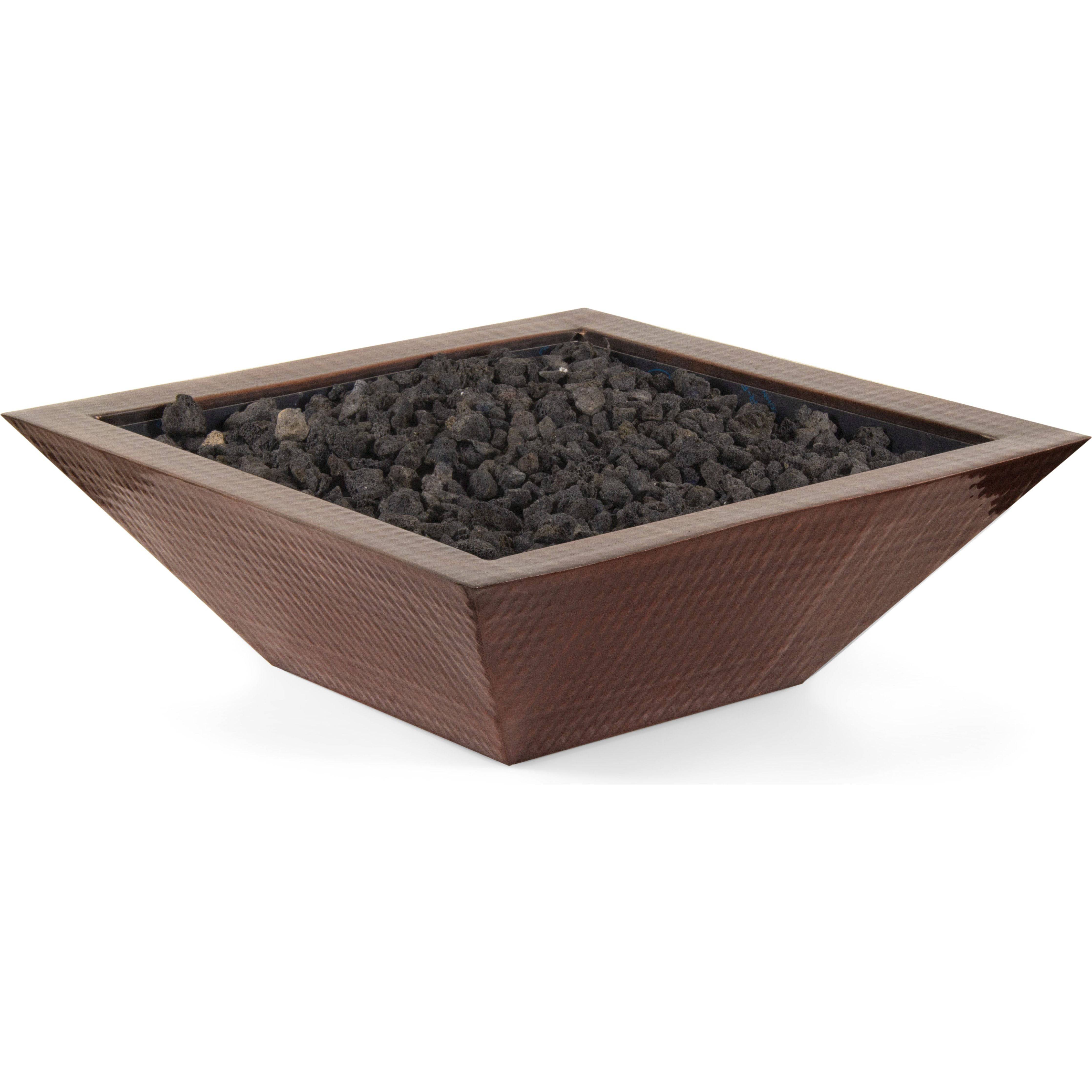 The Outdoor Plus Maya Fire Bowl Hammered Copper OPT-103-SQXX - Serenity Provision