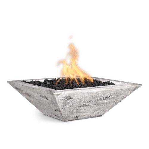 The Outdoor Plus Maya Fire Bowl Wood Grain GFRC Concrete OPT-XXSWGFO - Serenity Provision