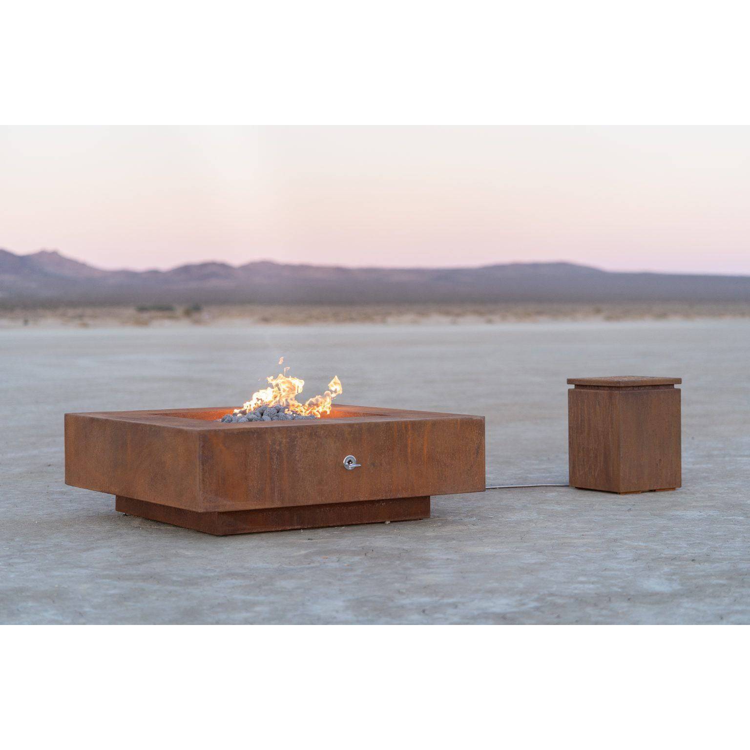 The Outdoor Plus Cabo Square Fire Pit Hammered Copper OPT-CBSQXXCPR - Serenity Provision