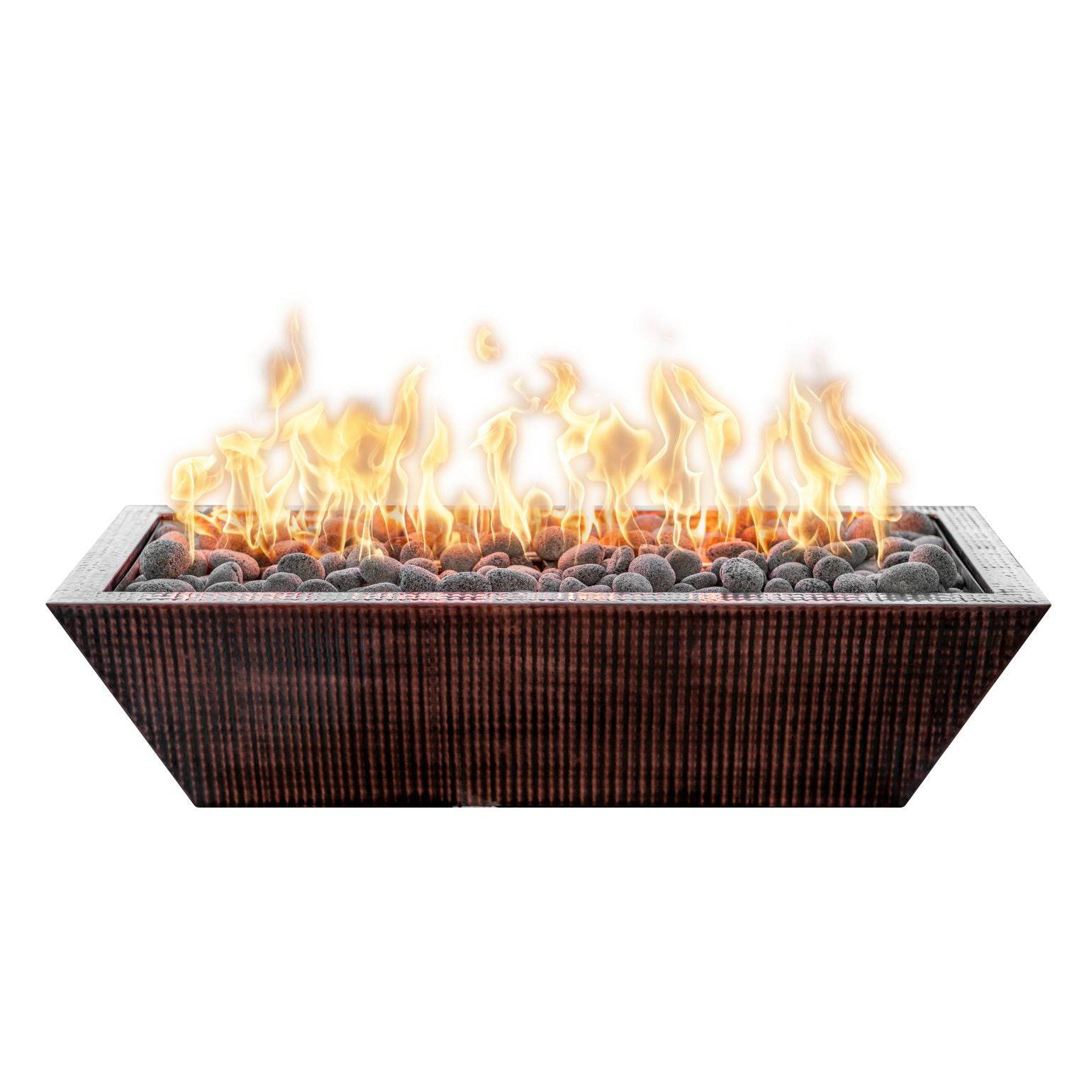 The Outdoor Plus Maya Fire Bowl Linear Hammered Copper OPT-XXXXMCFO - Serenity Provision